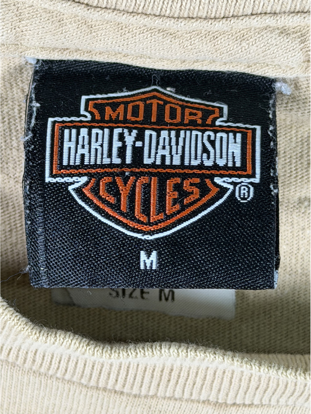 Harley-Davidson Vintage Beige Crop T-Shirt Size M - Picture 2 of 6